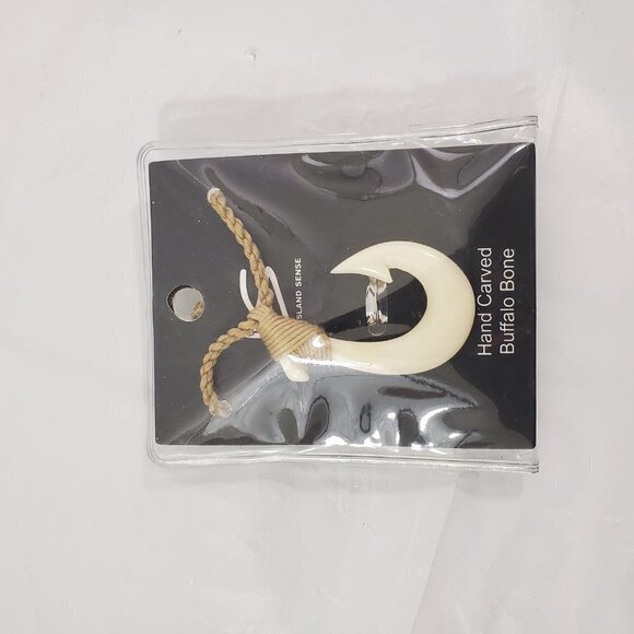 HAND Carved Buffalo Bone Pendant With Necklace - Picture 11 of 13